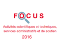 Couverture Focus Activités scientifiques et techniques 2016 Couverture Focus Activités scientifiques et techniques 2016