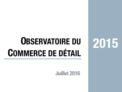 Couverture Observatoire Commerce de détail 2015 Couverture Observatoire Commerce de détail 2015
