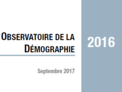 Couverture Observatoire Démographie 2016 Couverture Observatoire Démographie 2016
