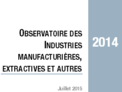 Couverture Observatoire Industrie 2014 Couverture Observatoire Industrie 2014
